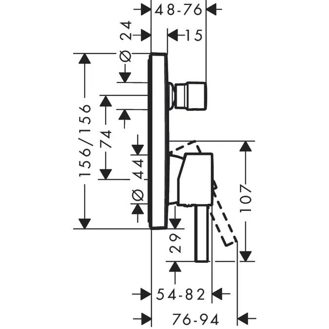 Bim Objects - Free Download! Finoris Single Lever Bath Mixer For 