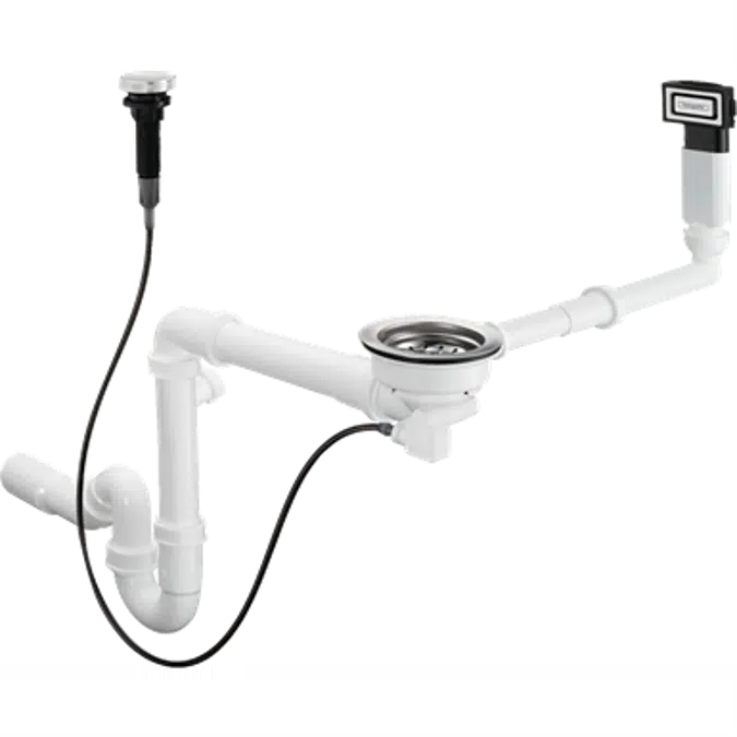 hansgrohe D16-11 Automatische Ab- und Überlaufgarnitur für Einzelbecken Granit 43937000