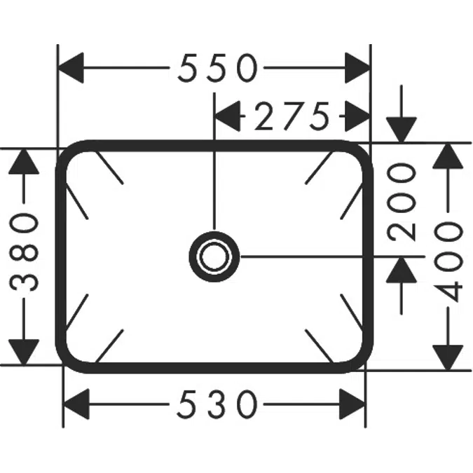 OpenTide Q Wash bowl 550/400 without overflow
