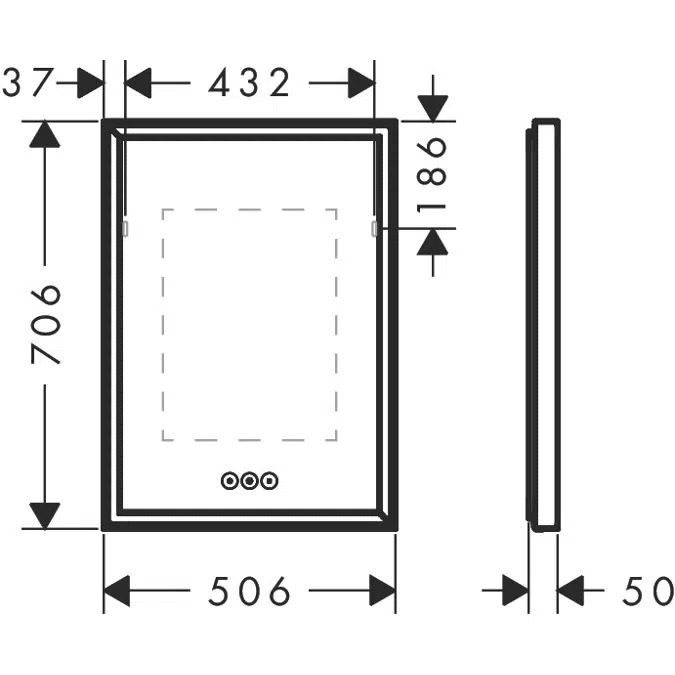 Xarita E Mirror with LED lights 500/50 capacitive touch sensor