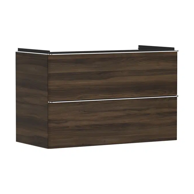 Xelu Q Vanity unit Dark Walnut 980/475 with 2 drawers for washbasin