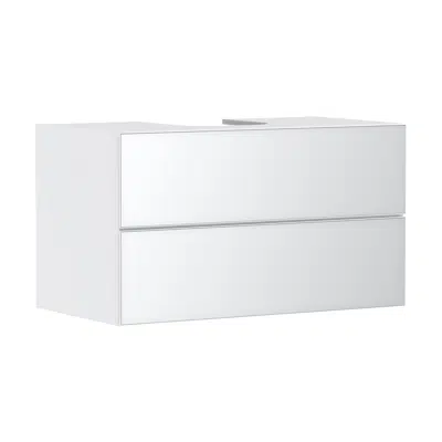 billede til Xevolos E Vanity unit Matt White 980/550 with 2 drawers for consoles with countertop basin ground