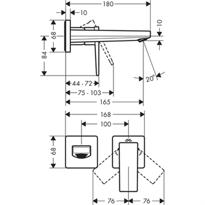 Metropol Single lever basin mixer for concealed installation wall-mounted