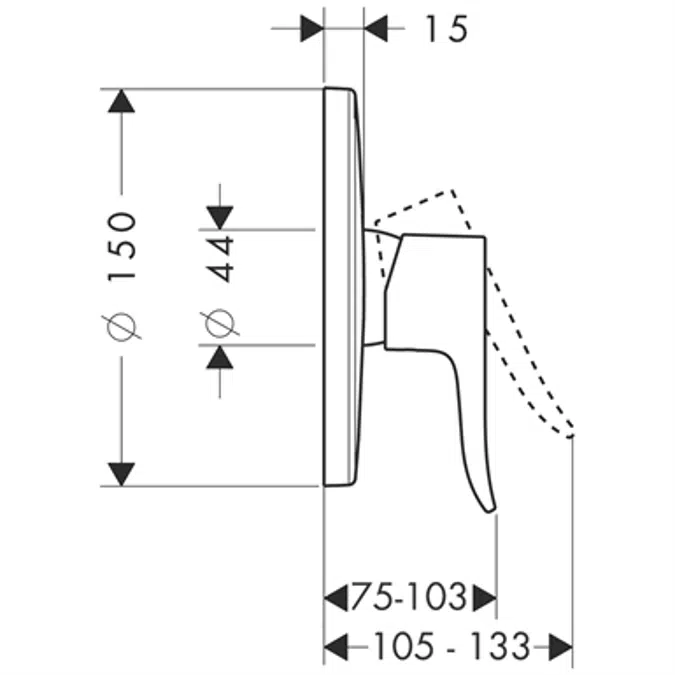 Metris Single lever shower mixer for concealed installation