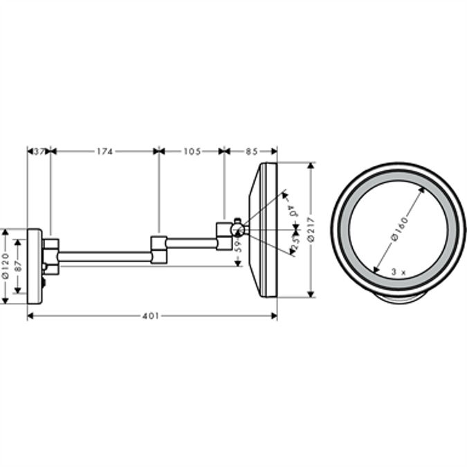 Logis Universal Rasierspiegel mit LED Leuchte 73560000