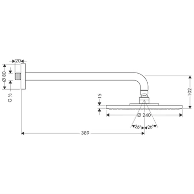 Raindance S Kopfbrause 240 1jet mit Brausearm 27474000