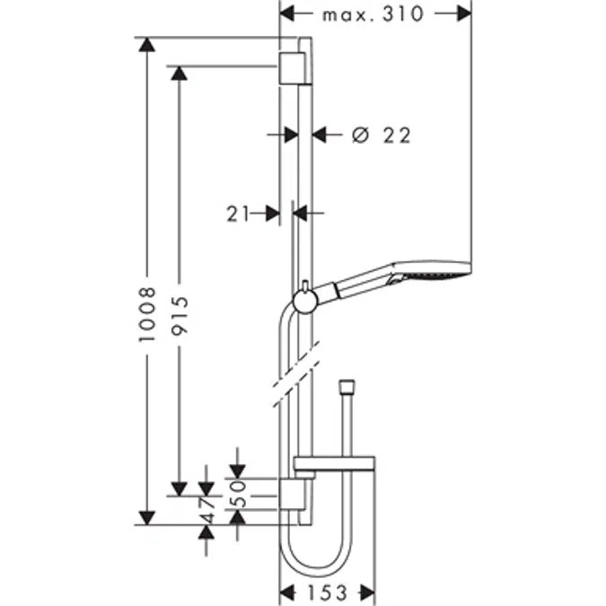 Raindance Select S Shower set 120 3jet PowderRain with shower bar 90 cm