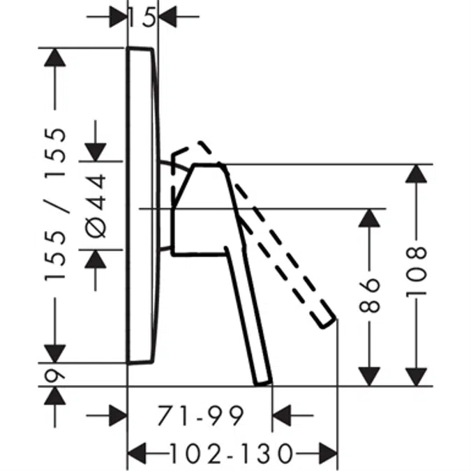 Logis Loop Single lever shower mixer for concealed installation