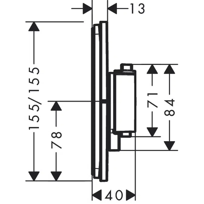 ShowerSelect Comfort Q Thermostat Thermostat for concealed installation for 1 function and additional outlet