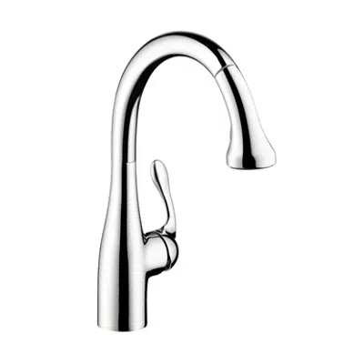 Allegro E Gourmet Single lever kitchen mixer 230 with pull-out spray 04066000 için görüntü