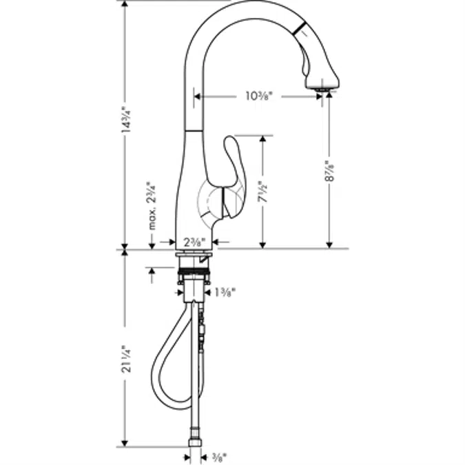 Allegro E Gourmet Single lever kitchen mixer 230 with pull-out spray 04066000