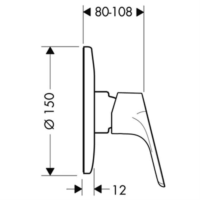 Focus Single lever shower mixer for concealed installation