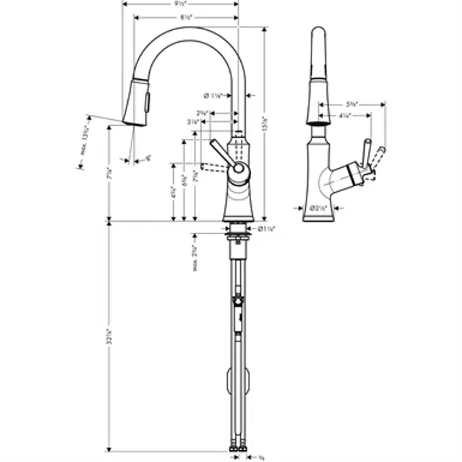 04793830 Joleena HighArc Kitchen Faucet, 2-Spray Pull-Down, 1.75 GPM