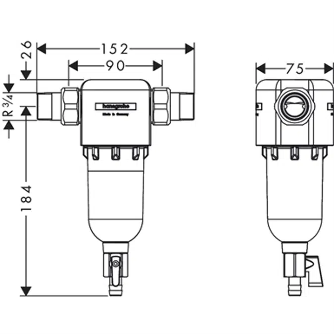 hansgrohe POE BWF 21-S backwash filter