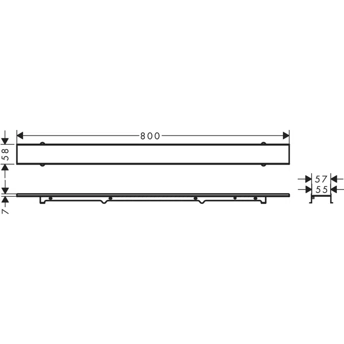 RainDrain Rock Linear shower drain 70 cm tileable with cuttable extensions