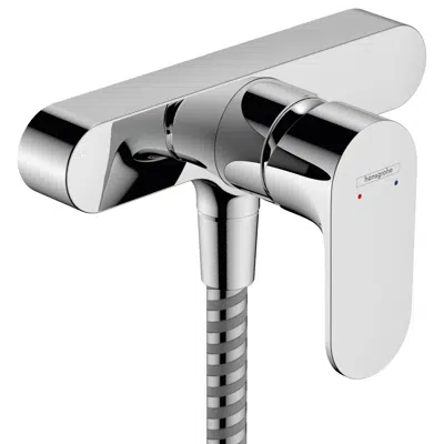 Rebris S Single lever shower mixer for exposed installation with centre distance 15.3 cm