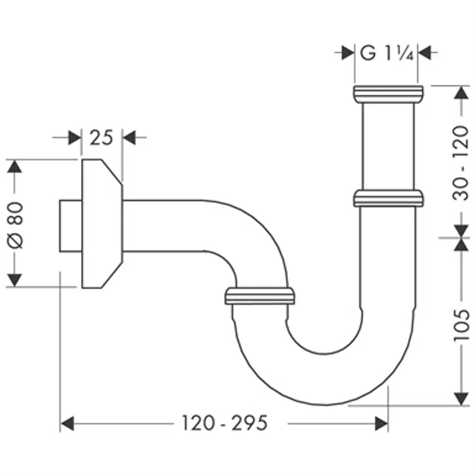 hansgrohe Röhrensifon installationsfreundlich 53010000