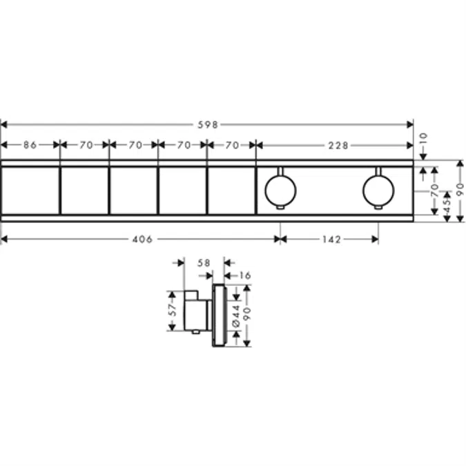 RainSelect Thermostat for concealed installation for 4 functions