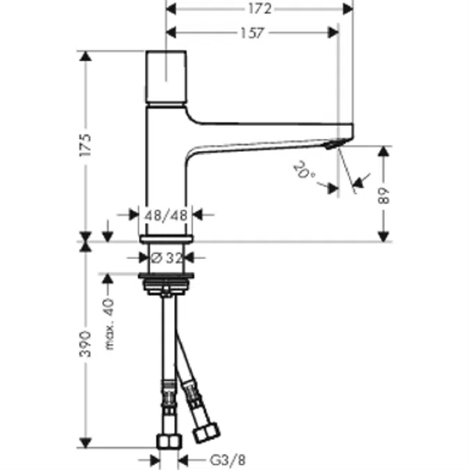 Metropol Basin mixer 100 Select with push-open waste set