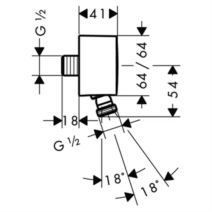 FixFit Wall outlet with non-return valve and pivot joint