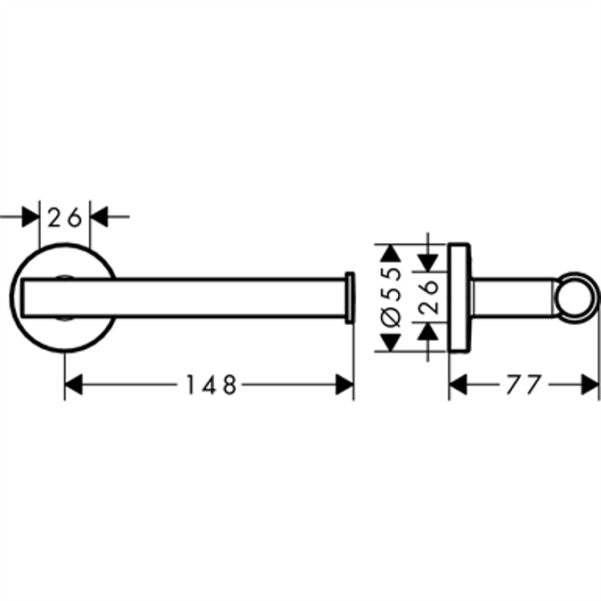 Logis Universal Papierrollenhalter ohne Deckel 41726000