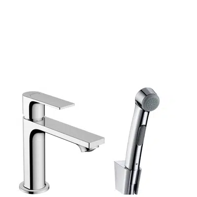 Rebris E Single lever basin mixer with bidette hand shower and shower hose 160 cm without waste set