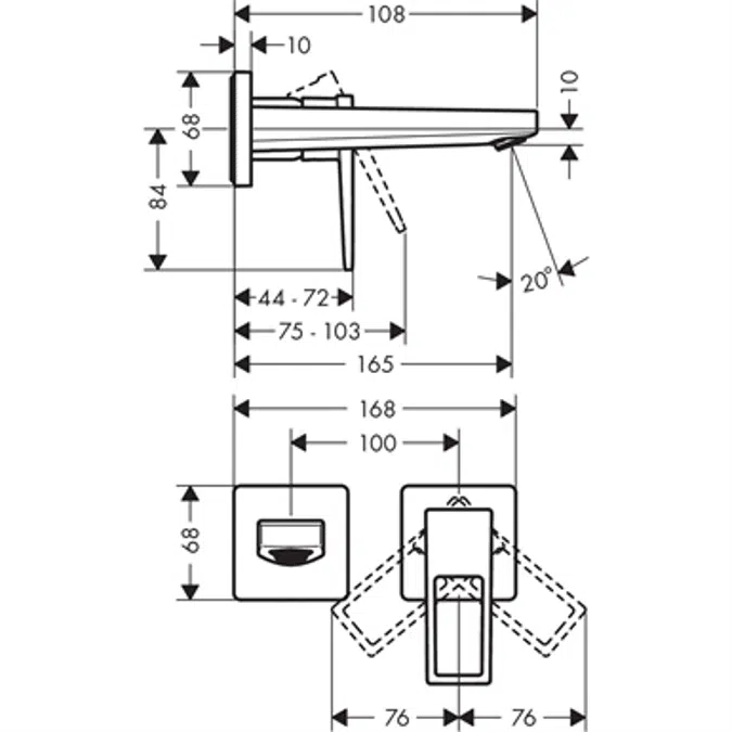 Metropol Single lever basin mixer for concealed installation wall-mounted