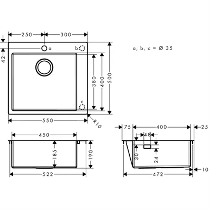 Built-in sink 450