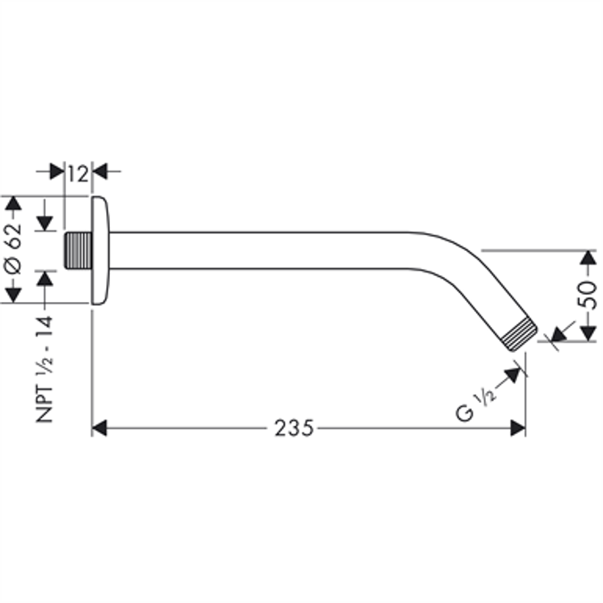 hansgrohe Shower arm 23 cm