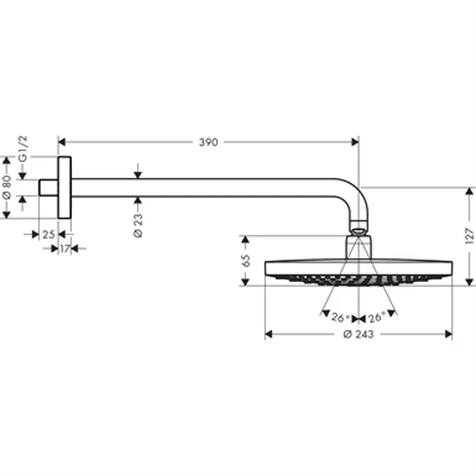 Raindance Select S Overhead shower 240 2jet with shower arm