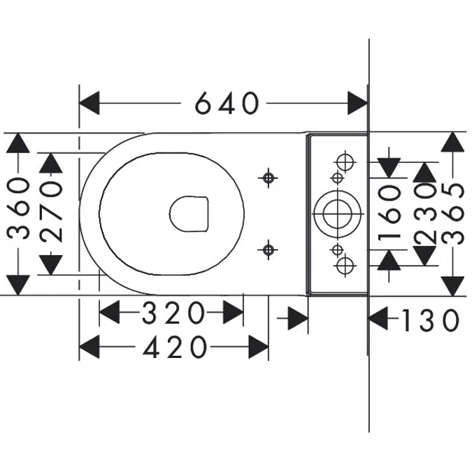 60135XXX EluPura Original S Floorstanding WC close coupled 640 back to wall with horizontal/vertical outlet rimless AquaChannel Flush
