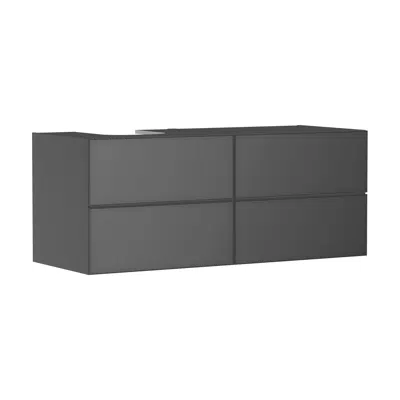 Image for Xevolos E Vanity unit Slate Matt Grey 1370/550 with 4 drawers for consoles with countertop basin ground left