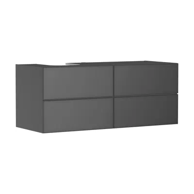 รูปภาพสำหรับ Xevolos E Vanity unit Slate Matt Grey 1370/550 with 4 drawers for consoles with countertop basin ground left