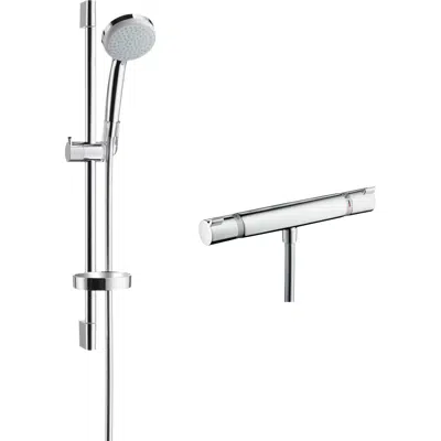 imagen para Croma 100 Shower system for exposed installation Vario EcoSmart with Ecostat Comfort thermostat and shower bar 65 cm Nordic-DZR