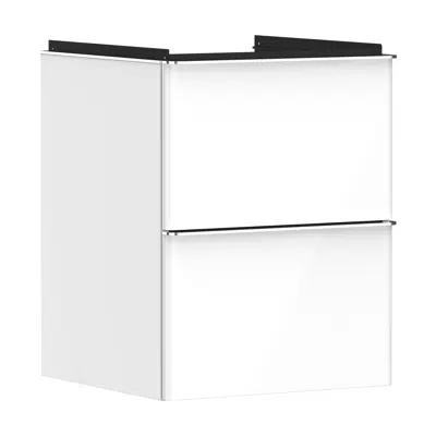 Xelu Q Vanity unit High Gloss White 480/475 with 2 drawers for handrinse basin için görüntü