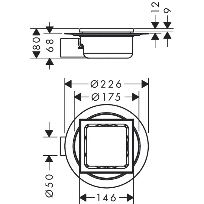 RainDrain Spot Point drain 15 x 15 cm grate