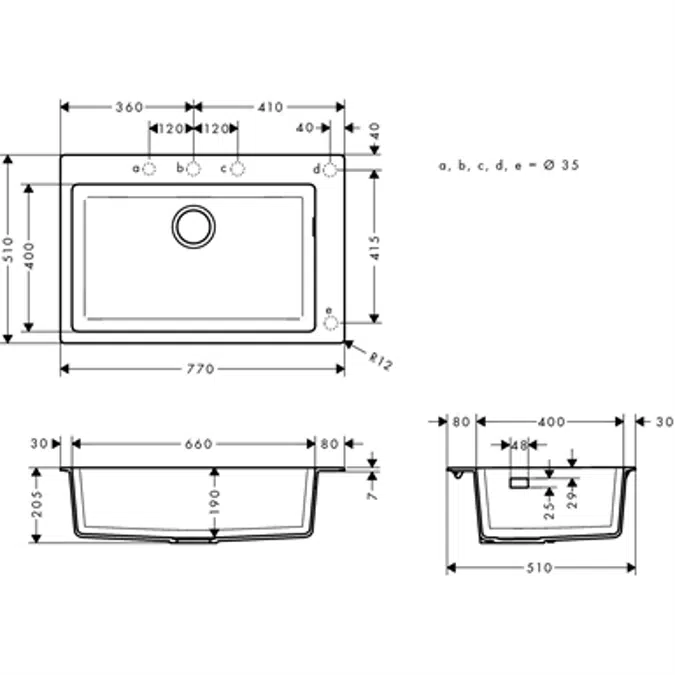 S510-F660 Einbauspüle 660 43313290