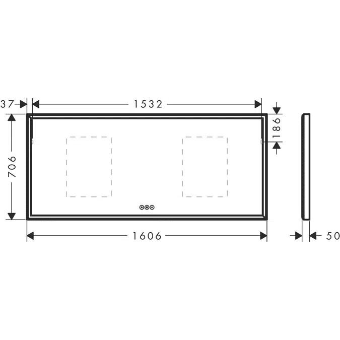 Xarita E Mirror with LED lights 1600/50 capacitive touch sensor