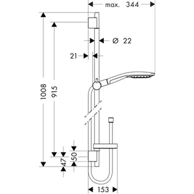 Raindance Select S Shower set 150 3jet with shower bar 90 cm and soap dish
