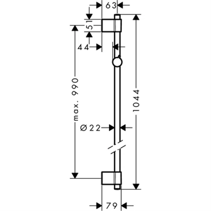 Unica Shower bar Varia 105 cm