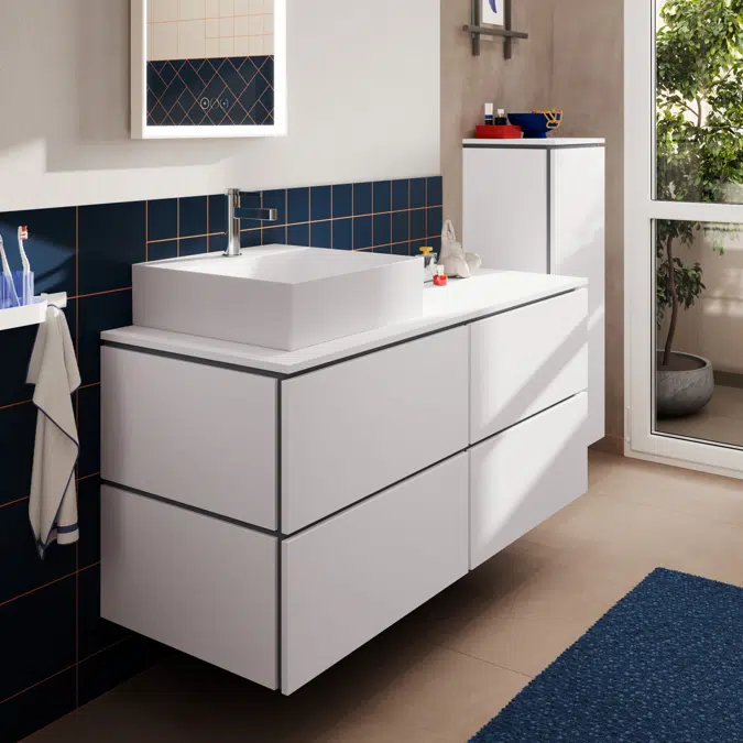 54272XXX Xilesa E Console 1375/550 with cutout left for countertop basin ground