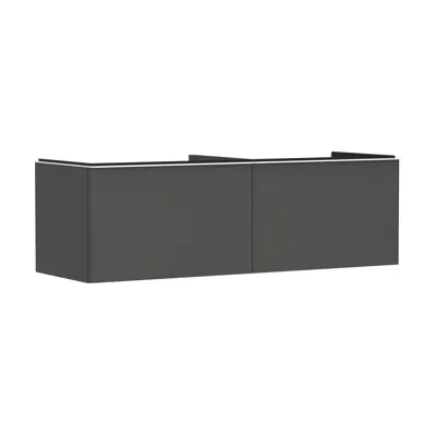 afbeelding voor Xelu Q Vanity unit Diamond Matt Grey 1560/550 with 2 drawers for consoles with countertop basin ground