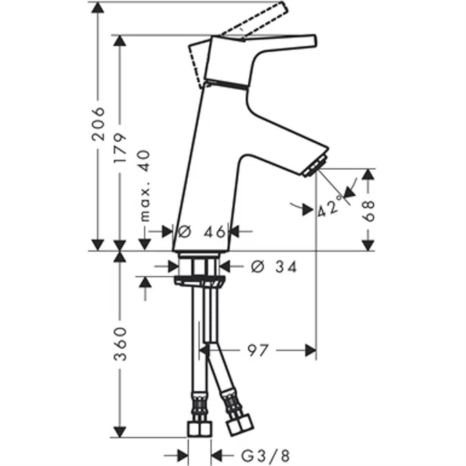Talis S Single lever basin mixer 80 with push-open waste set