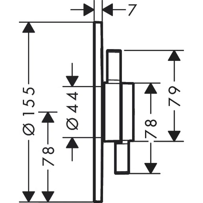 DuoTurn S Mixer for concealed installation for 2 functions