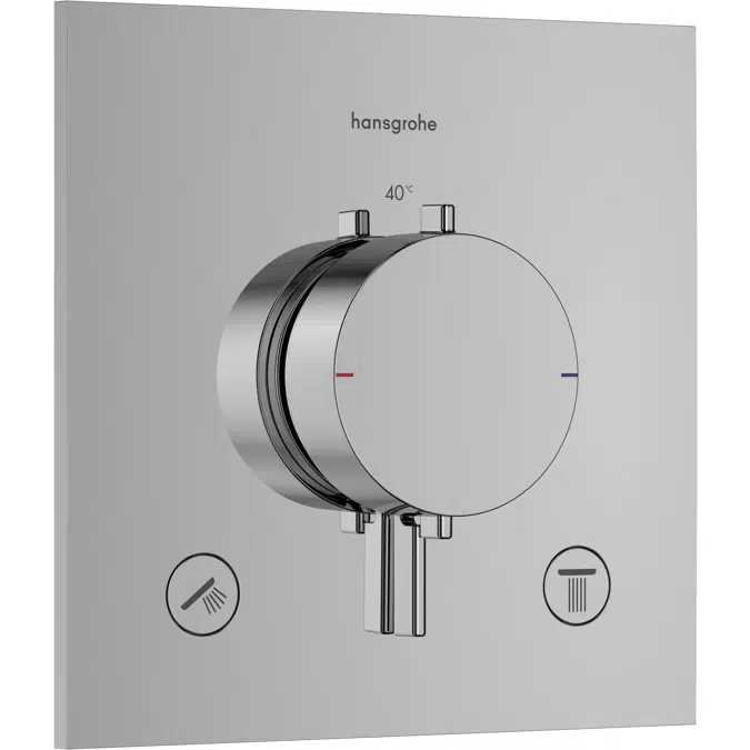 Ecostat Comfort E Thermostat for concealed installation for 2 functions