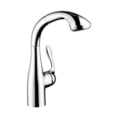 Allegro E Single lever kitchen mixer 270 with pull-out spray 04067000 için görüntü