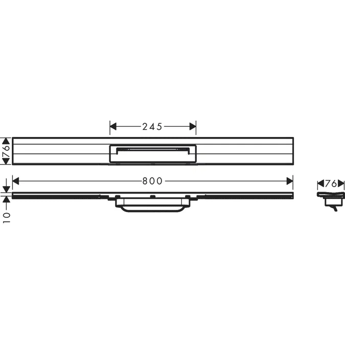 RainDrain Flex Linear shower drain 80 cm cuttable for wall mounting