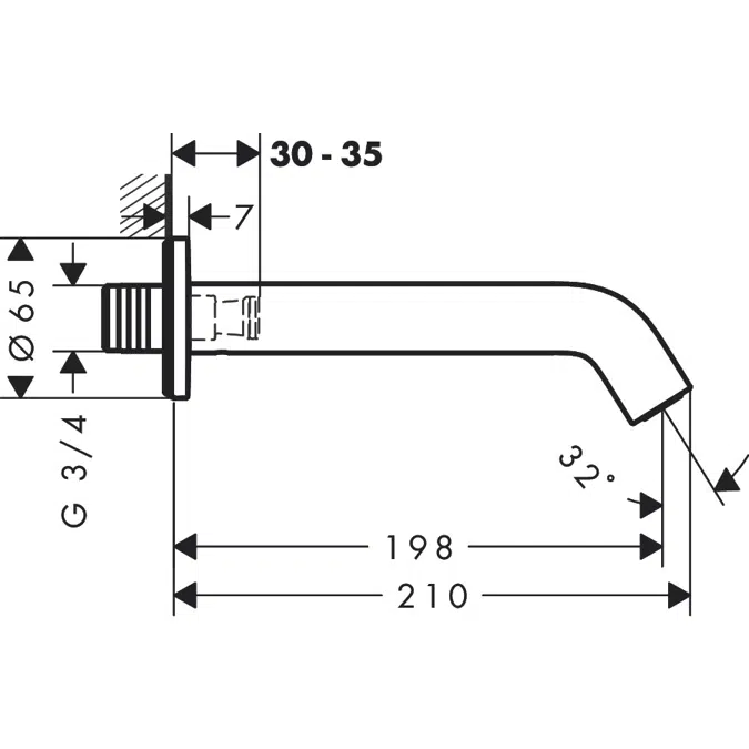 Tecturis S Bath spout