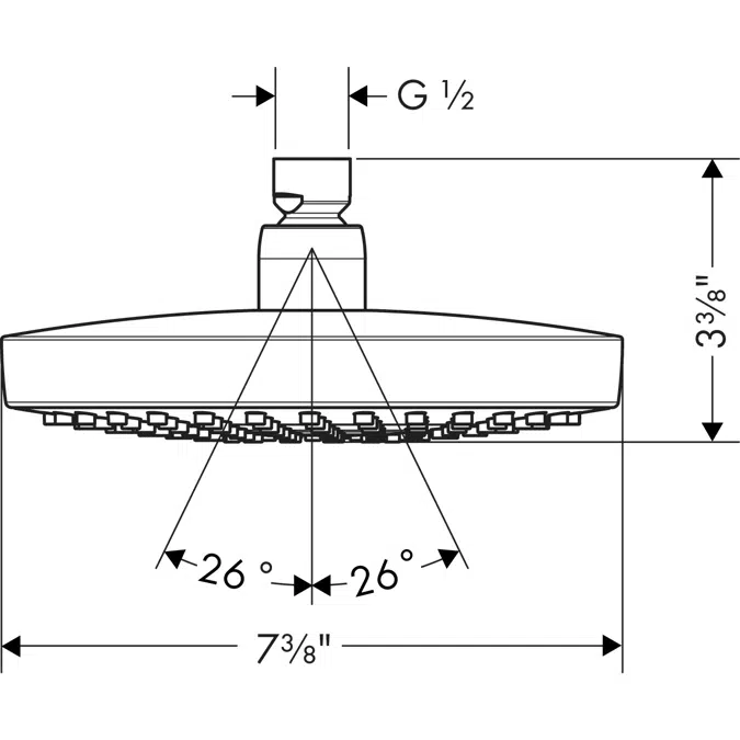 Croma Select S Overhead shower 180 2jet 1.5 GPM