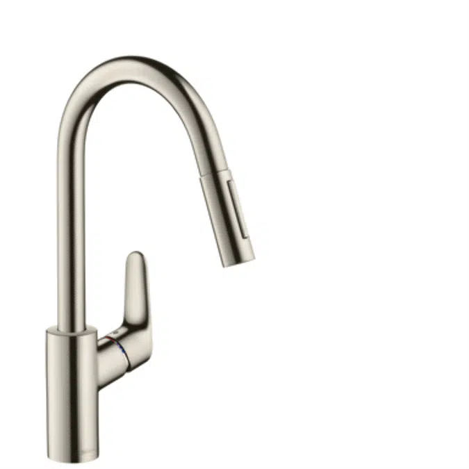 Single lever kitchen mixer with pull-out spray